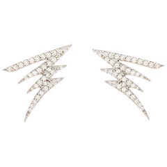 Alessa Mini Signature Pave Earrings 18 Karat White Gold Signature Collection