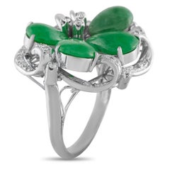 18K White Gold 0.35ct Diamond and Jade Ring MF33-021926