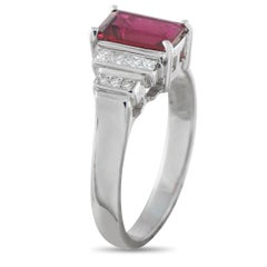 18K Weißgold 0,38 kt Diamant und 1,0 kt Rubellit Ring MF21-013026