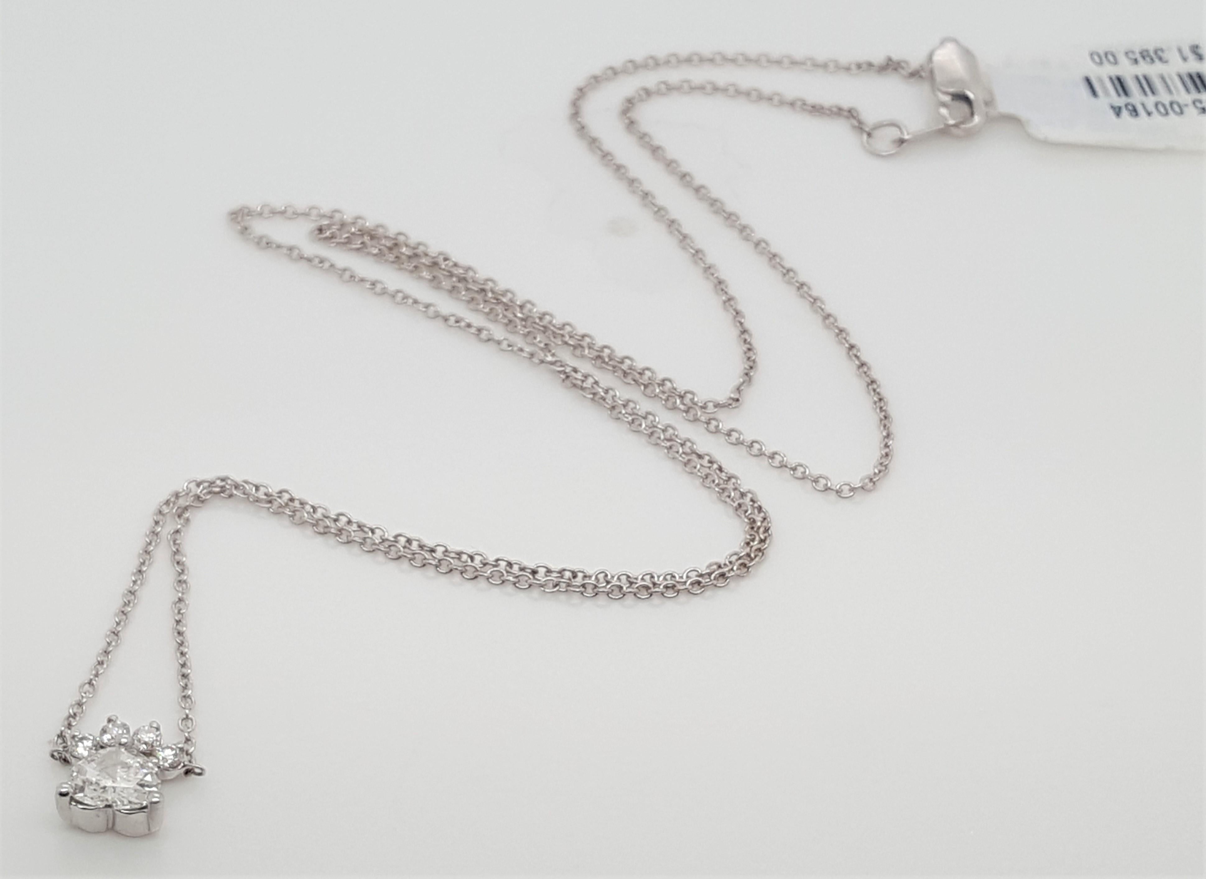 dog paw diamond necklace