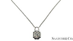 18K White Gold - 0.39 Ct Natural Diamond Luck Shape Pendant with Chain