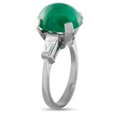 Anello in oro bianco 18 carati con diamante e smeraldo da 0,40 carati MF16-013026