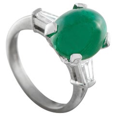 Anello in oro bianco 18 carati con diamante e smeraldo da 0,40 carati MF16-013026