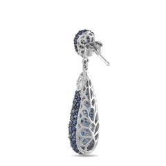 Ohrringe aus 18 Karat Weißgold mit Diamanten (0,40 Karat) und Saphiren, MF06-070826