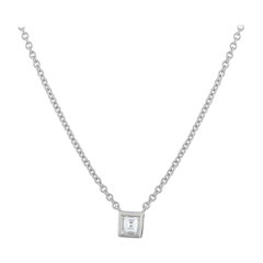 18K White Gold 0.40ct Diamond Solitaire Necklace ANK-20676-1