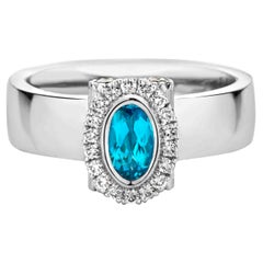 18K White Gold 0.42 Ct Paraíba Tourmaline Brazil Engagement Ring by Jochen Leën
