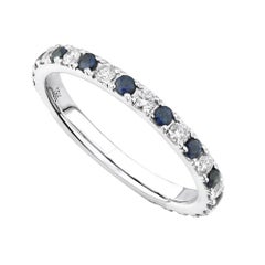 18 Karat White Gold 0.42 Carat Diamond Sapphire Pavé Ladies Ring