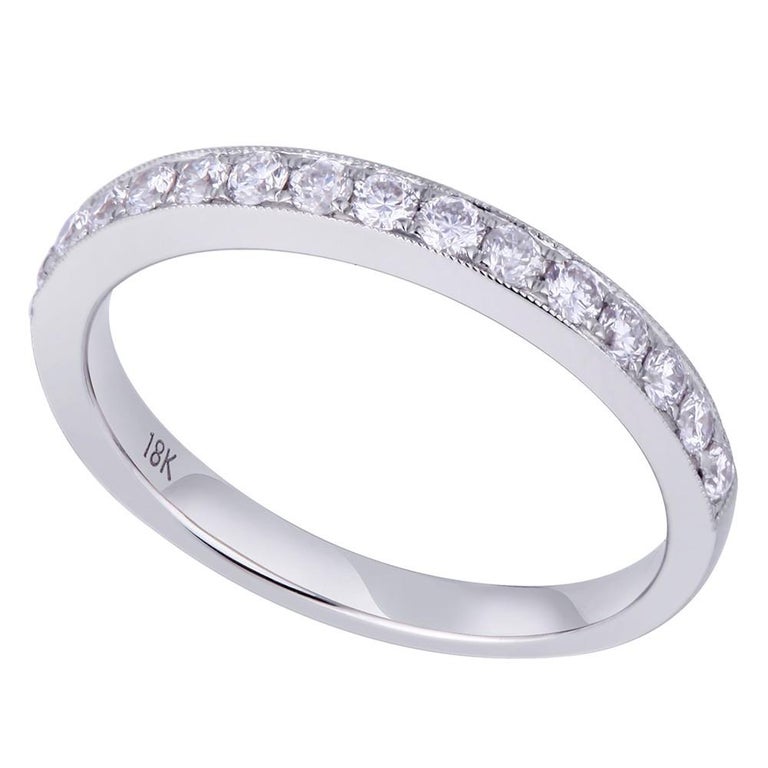 18 Karat White Gold 0.44 Carat Diamond Pave Ladies Ring For Sale at 1stDibs