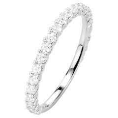 Natural Diamond Full Eternity Ring 0.45 Carat 18K White Gold Wedding Band Ring
