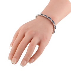 Bracelet en or blanc 18 carats avec diamants et saphirs de 0,45 carat MF23-070926