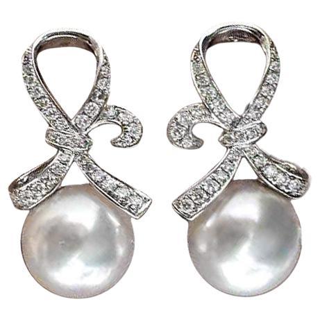 【Crown Radiance】Graceful Knot Aurora South Sea Pearl Earrings
