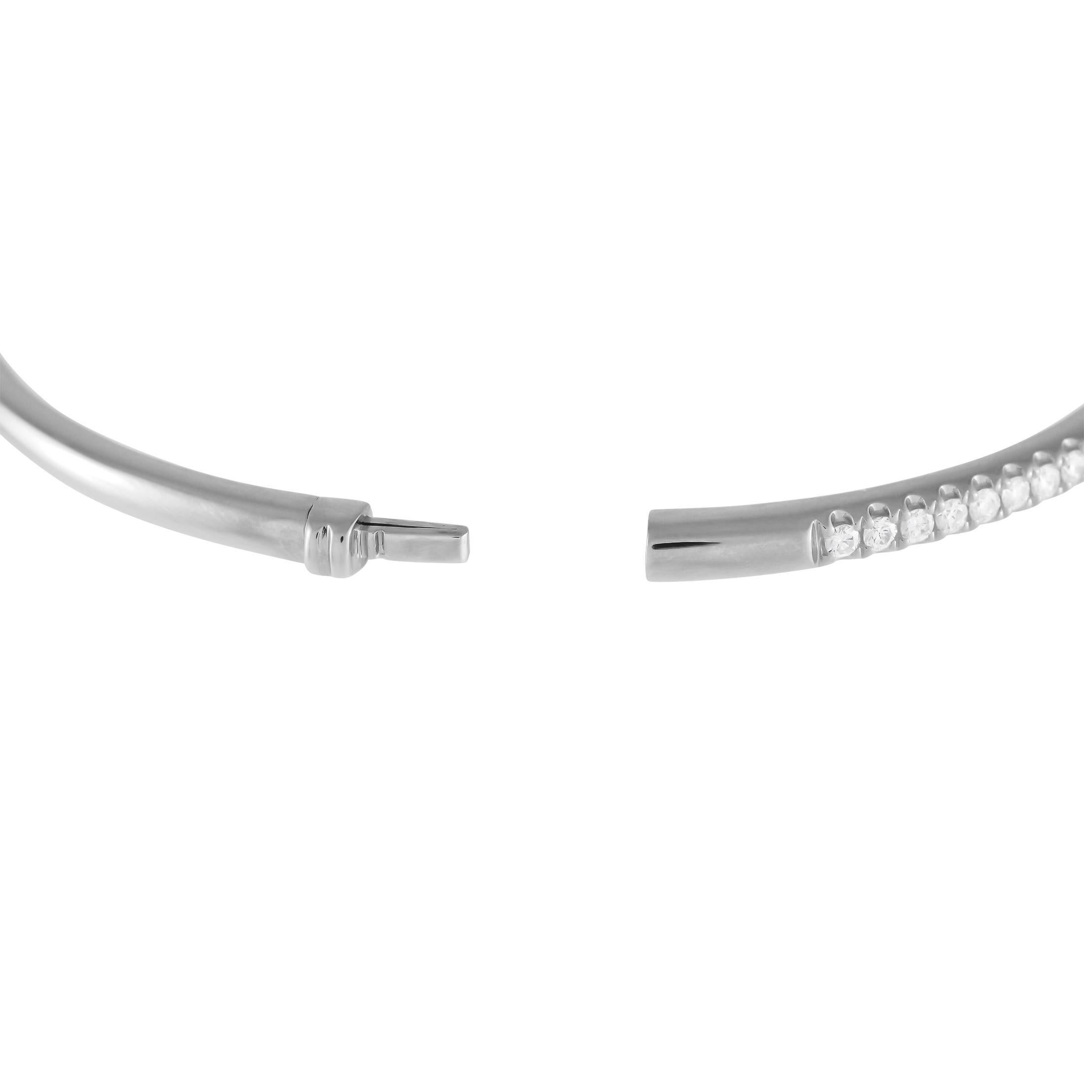 Pulsera de diamantes de 0,50 ct en oro blanco de 18 quilates Corte redondo