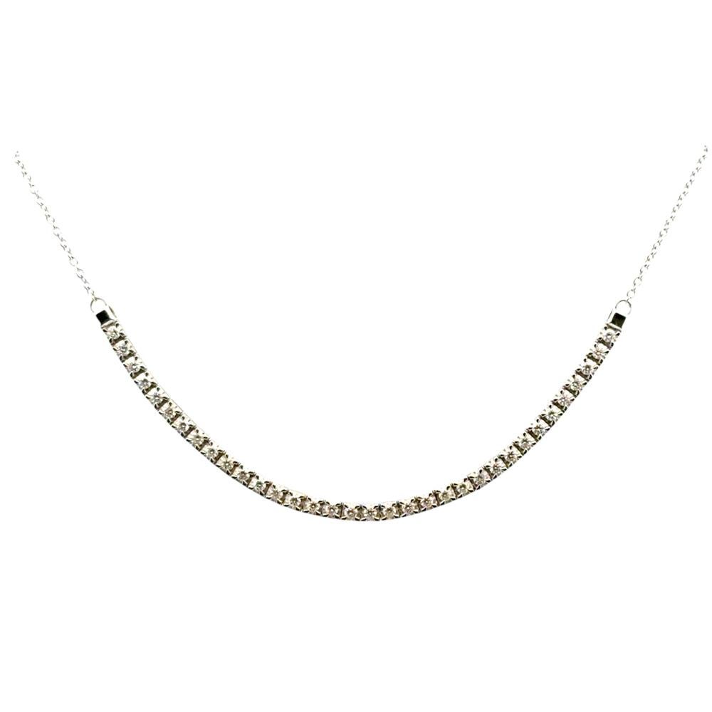 Women's 18k White Gold 0.50ctw Diamond Necklace For Sale