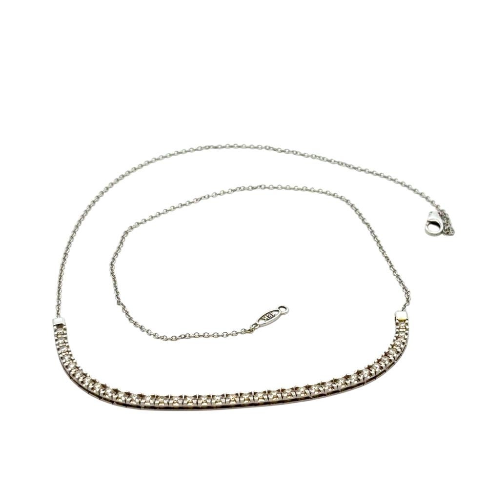 18k White Gold 0.50ctw Diamond Necklace For Sale 3
