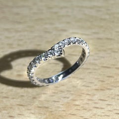 18K White Gold 0.55 CT Natural Diamond Ribbon Ring