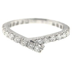 Anello con nastro di diamanti naturali in oro bianco 18 carati da 0,55 carati