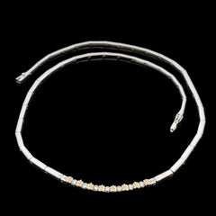 18k White Gold 0.56ctw Channel 7 Diamond Bar Set Articulated 18" Necklace