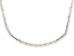 18k White Gold 0.56ctw Channel 7 Diamond Bar Set Articulated 18" Necklace