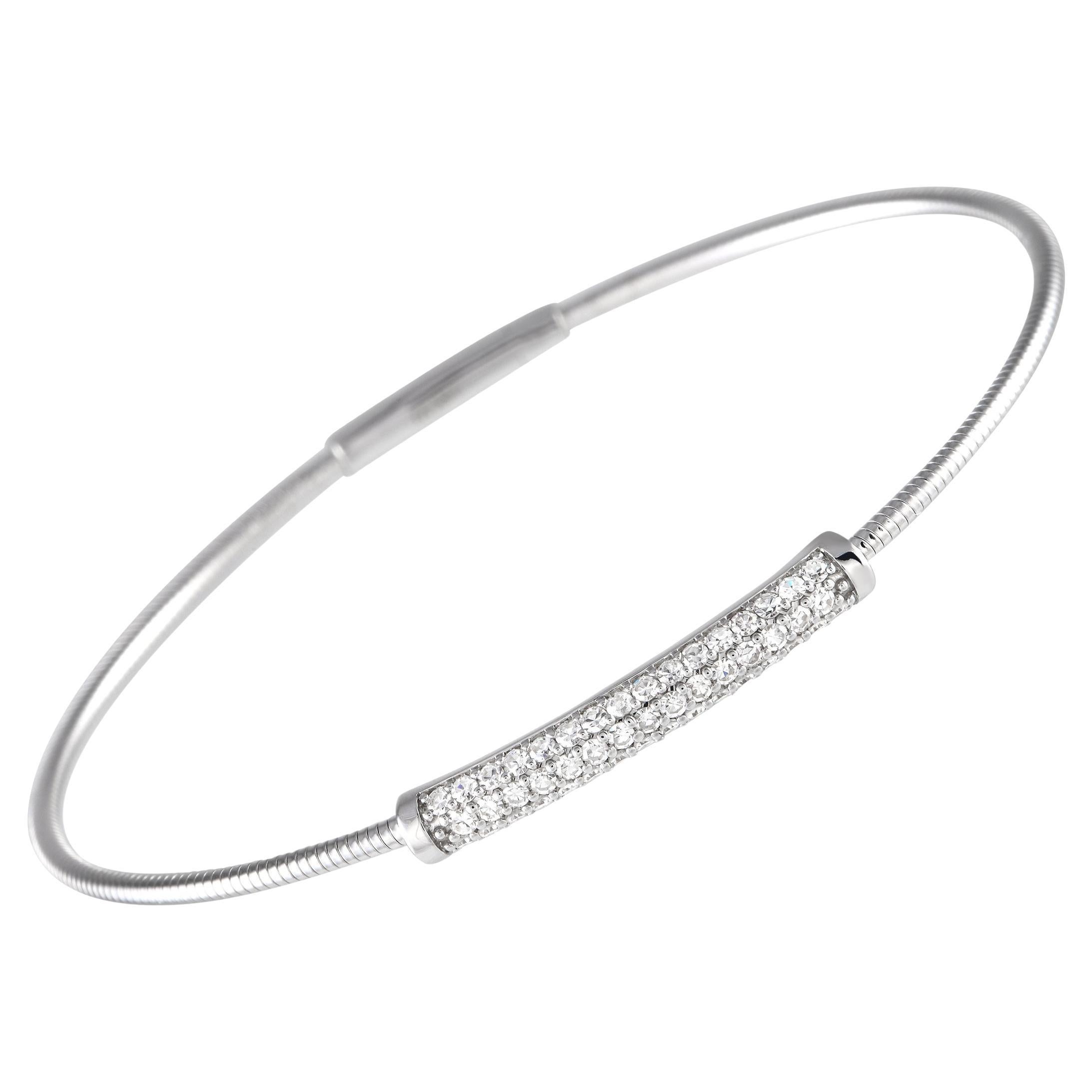 18K White Gold 0.57 ct Diamond Bangle Bracelet