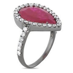 18K White Gold 0.57ct Diamond and Ruby Ring MF23-050726