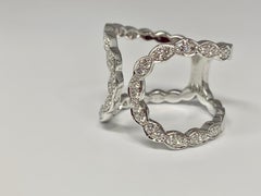 18 Karat White Gold 0.58 Carat Hearts on Fire Lorelei Floral Diamond Ring