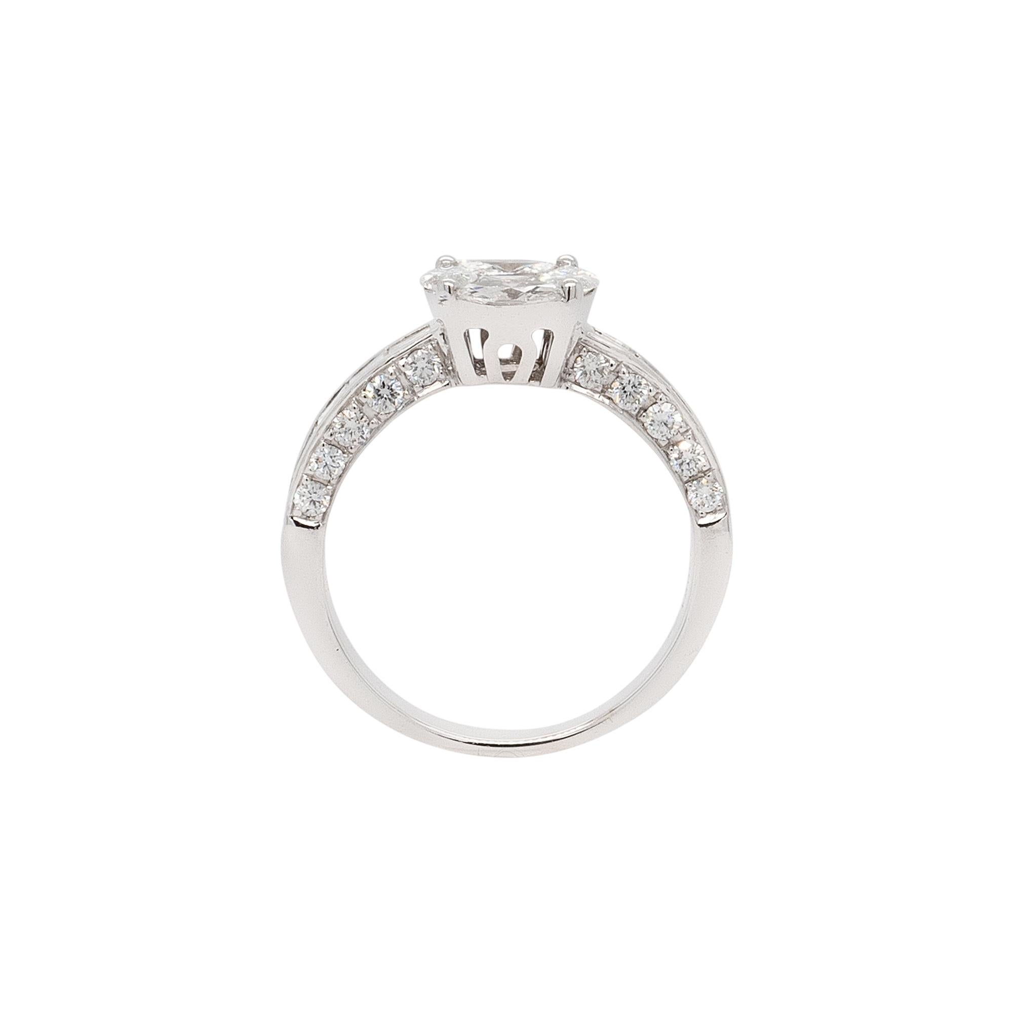 Anello di fidanzamento in oro bianco 18k con diamante naturale taglio marquise e principessa da 0,58 carati in vendita 11