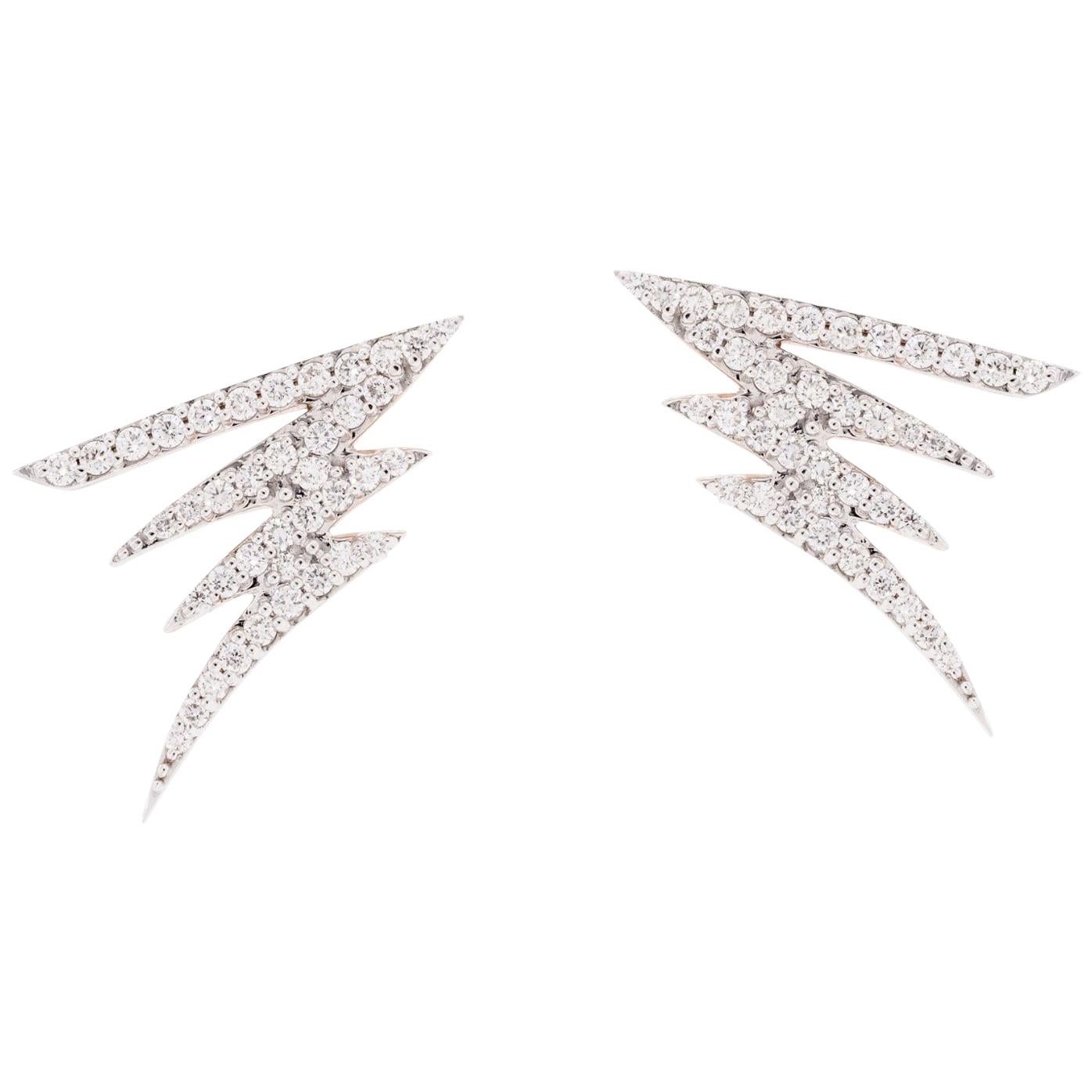 Alessa Signature Pave Earrings 18 Karat White Gold Signature Collection For Sale