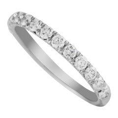 18K White Gold 0.61ct Diamond Half-Eternity Band Ring