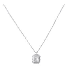 Collier pendentif en or blanc 18K avec diamant de 0,62ct