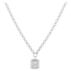 18K White Gold 0.65ct Diamond Pendant Necklace ANK-20627