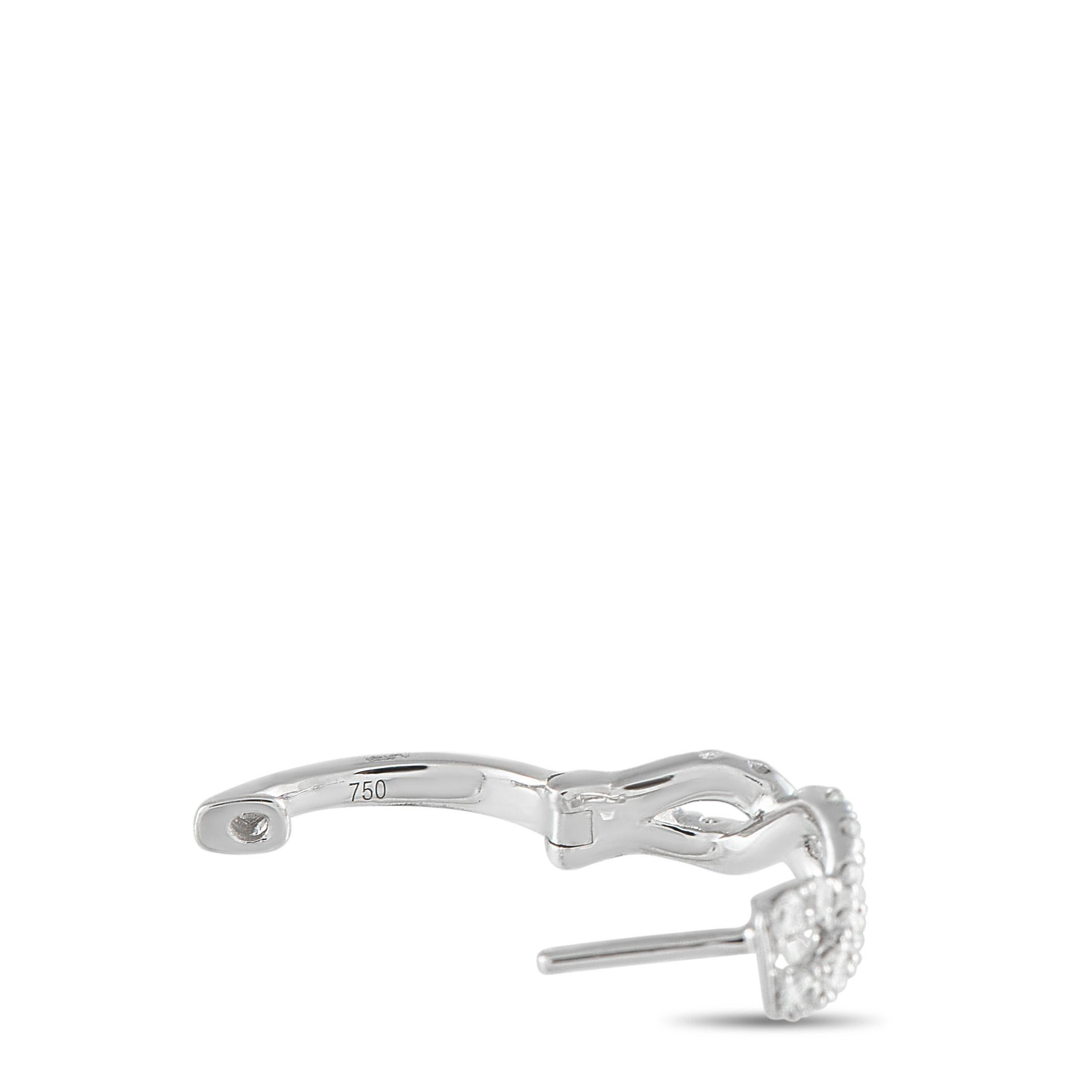 Taglio rotondo Orecchini con diamanti in oro bianco 18 carati da 0,67 carati in vendita