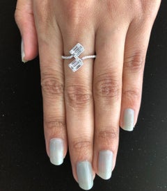 18 Karat White Gold 0.70 Carat Diamond Ever Us Ring