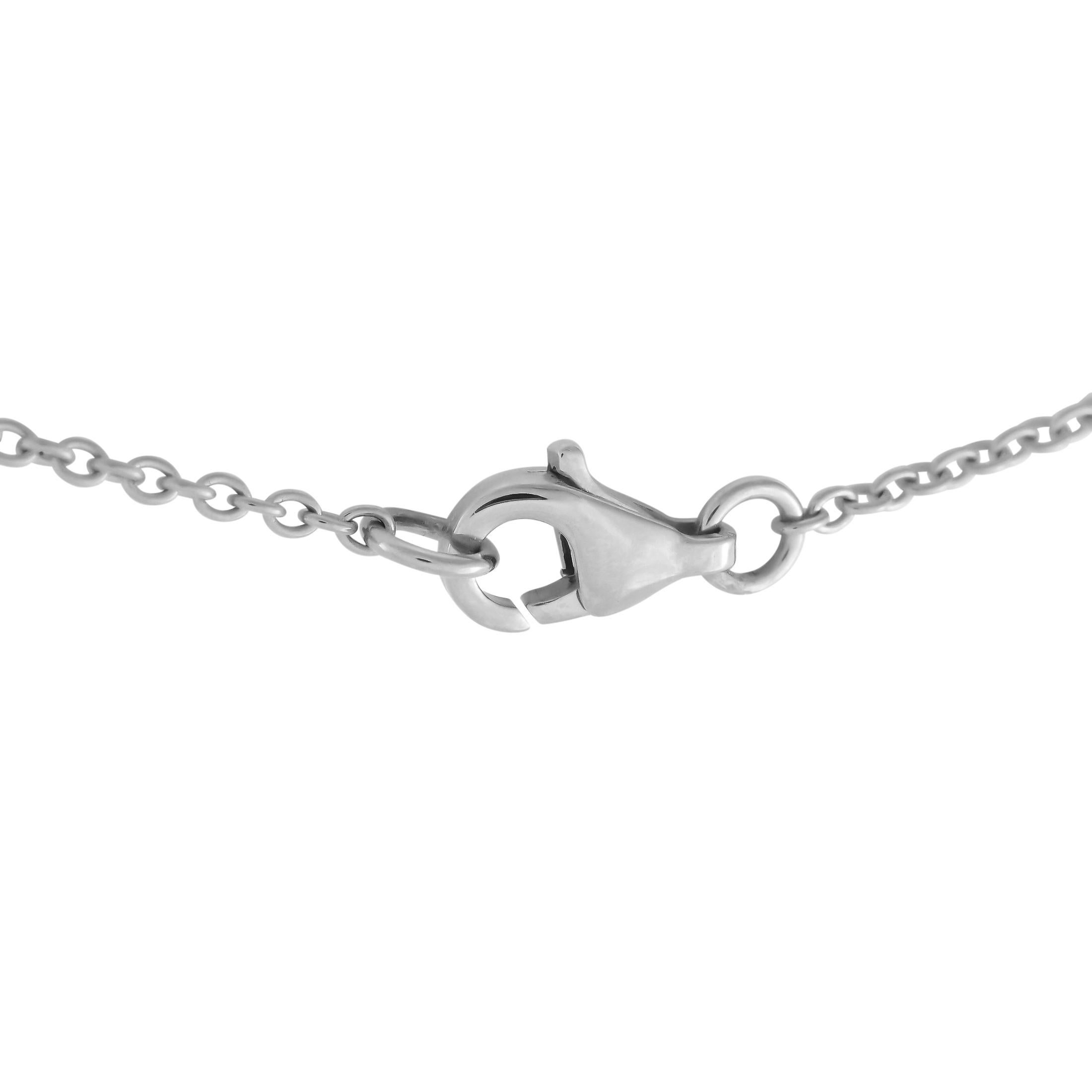 Round Cut 18K White Gold 0.71ct Diamond Butterfly Necklace For Sale