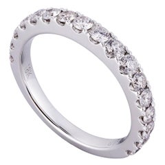 18 Karat White Gold 0.73 Carat Diamond Pave Ladies Ring