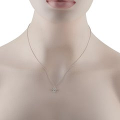 18K White Gold 0.73ct Diamond Quatrefoil Necklace  ANK-20702