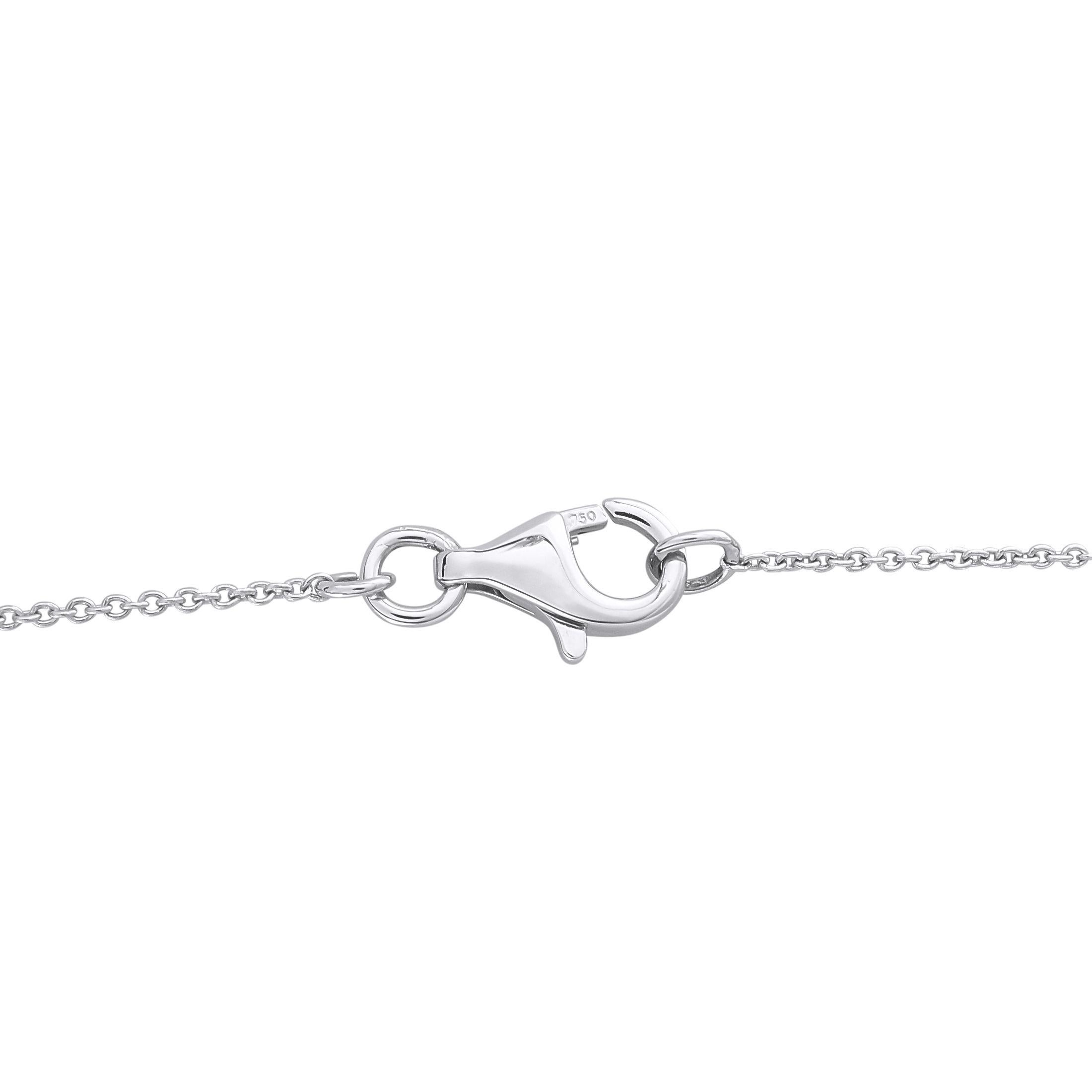 Round Cut 18K White Gold 0.75ct Diamond and Ruby Cross Necklace For Sale