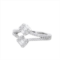 18 Karat White Gold 0.75 Carat Diamond Ever Us Ring