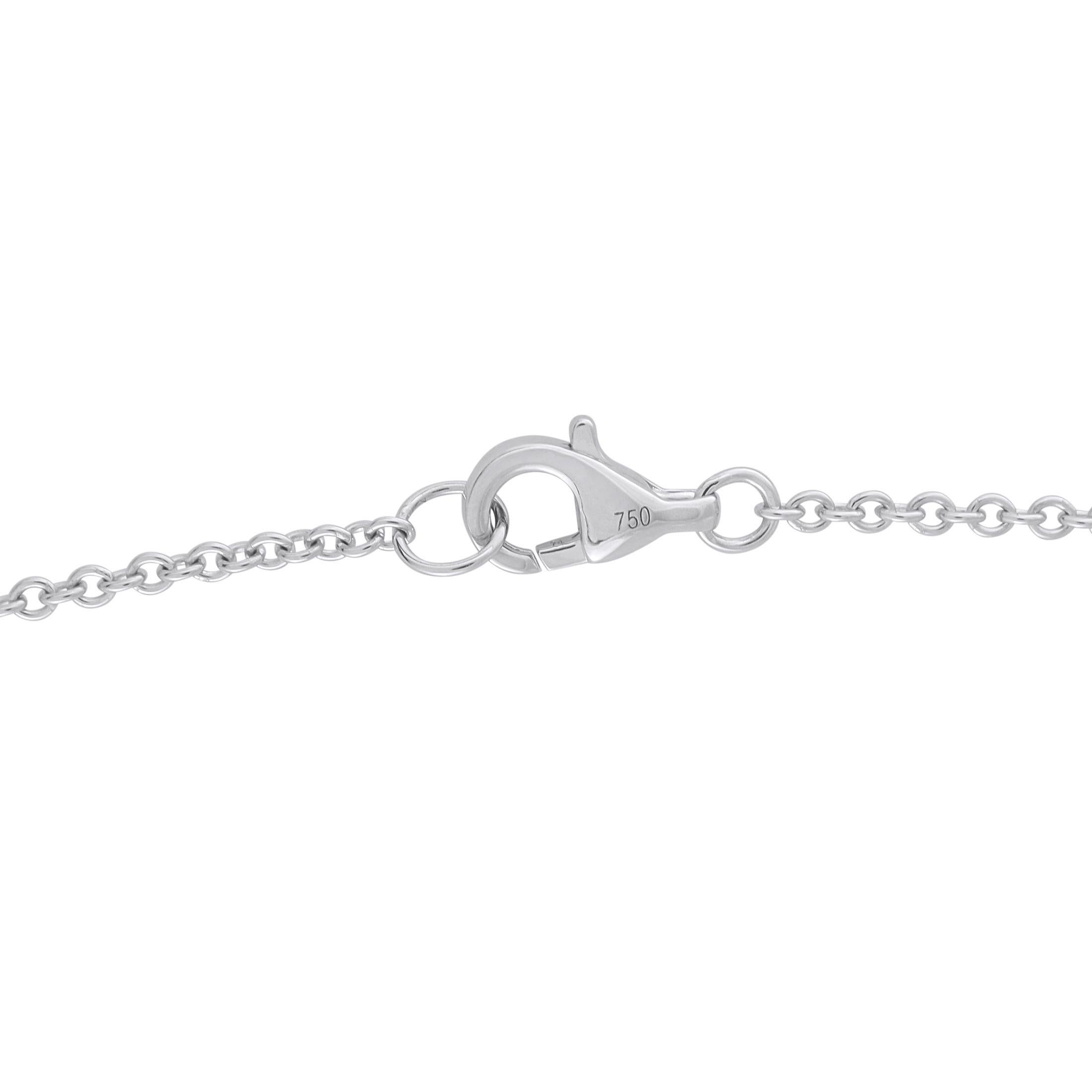 Taglio rotondo Collana Station in oro bianco 18 carati con diamanti da 0,75 carati ANK-17469 in vendita