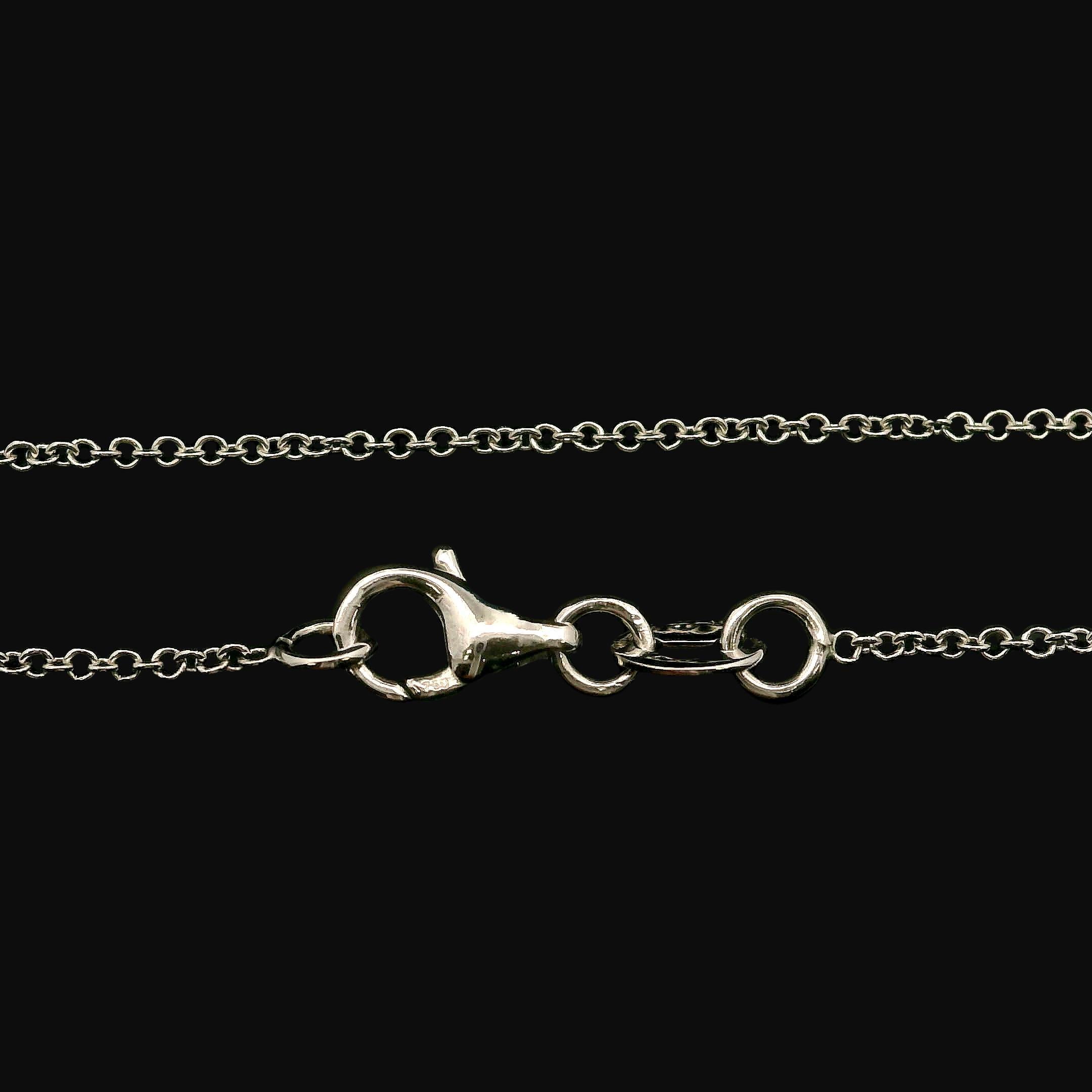 18k White Gold 0.75ctw Rose Cut Diamond Slide Pendant Pave Halo Chain Necklace For Sale 1