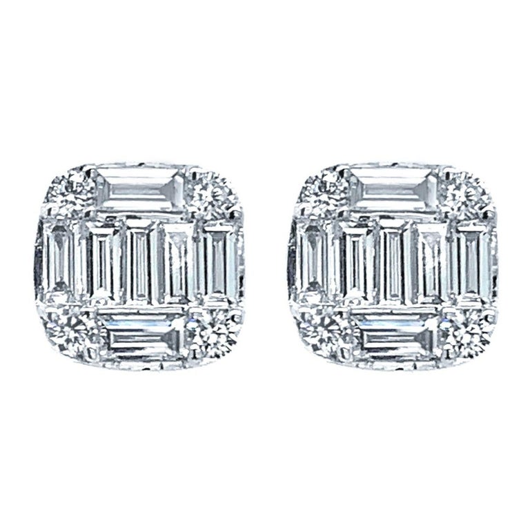 18 Karat White Gold 0 78 Carat Diamond Earrings 18 Karat White Gold 0 78 Carat Diamond Earrings