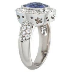 18K White Gold 0.80ct Diamond and Iolite Ring MF24-050426