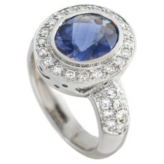 18K White Gold 0.80ct Diamond and Iolite Ring MF24-050426