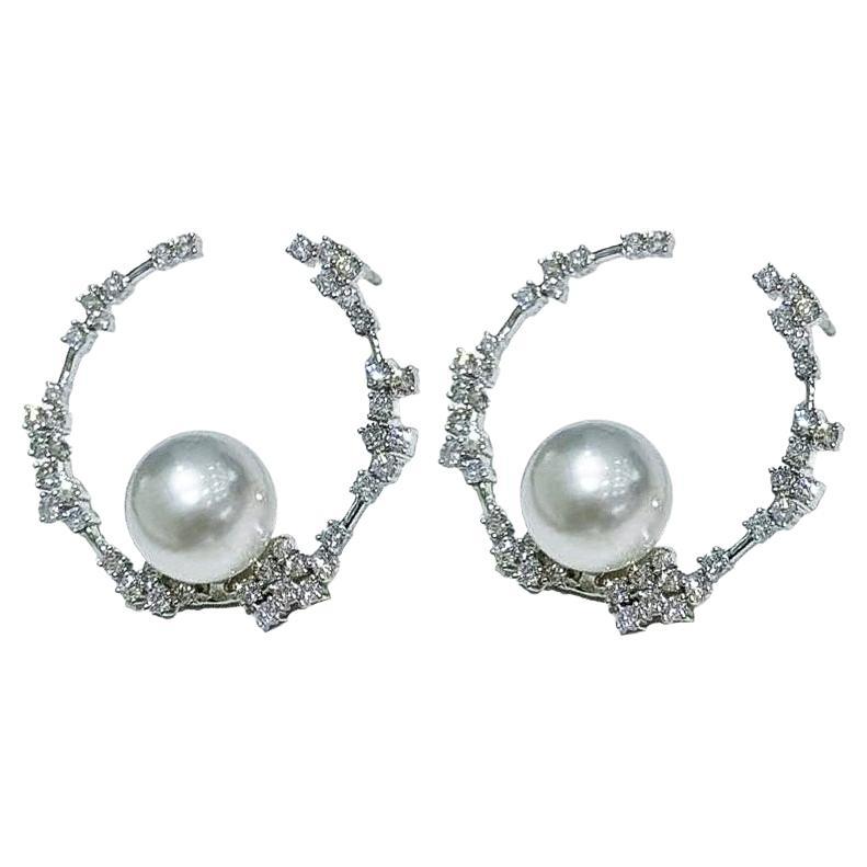 【Lustre Arc】Meteor Arc Aurora South Sea Pearl Diamond Gala Earrings
