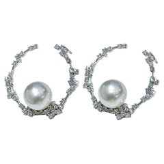 【Lustre Arc】Meteor Arc Aurora South Sea Pearl Diamond Gala Earrings