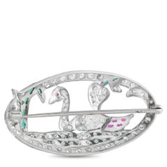 18K Weißgold 0,80ct Diamant Brosche MF32-020426