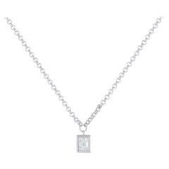 18K White Gold 0.80ct Diamond Pendant Necklace ANK-20626