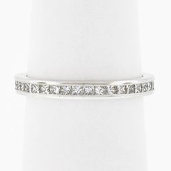 18k White Gold 0.80ctw Channel Princess Diamond Eternity Stack Wedding Band Ring