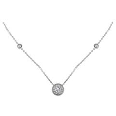 Collana con diamanti in oro bianco 18 carati da 0,82 carati