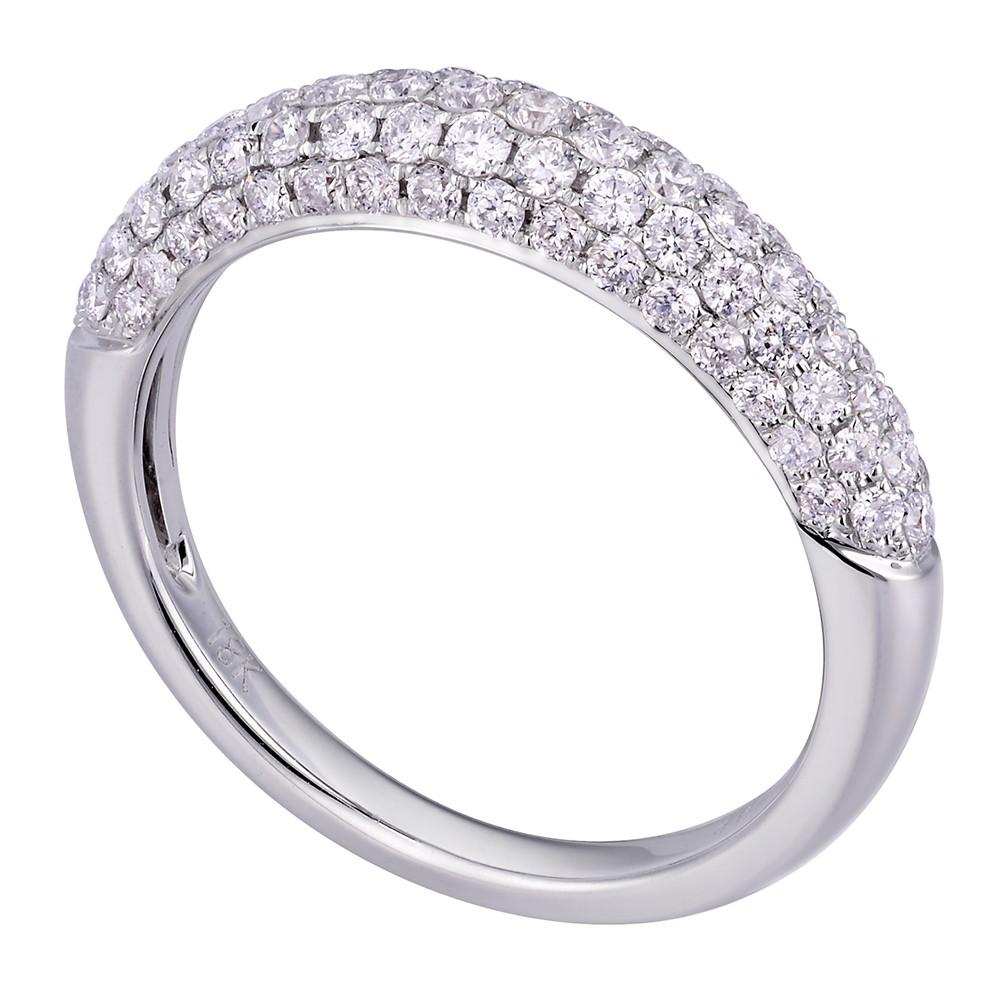 18 Karat White Gold 0.49 Carat Diamond Pave Ladies Ring For Sale at 1stDibs
