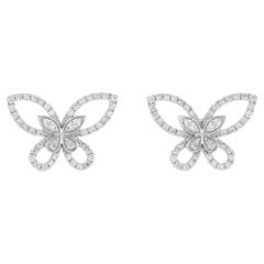 18K White Gold 0.85ct Diamond Butterfly Earrings